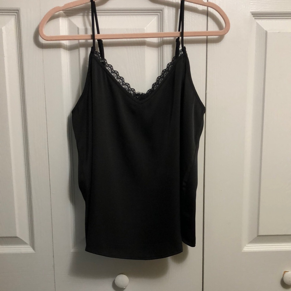 Skies Are Blue Black Fitted Camisole Top